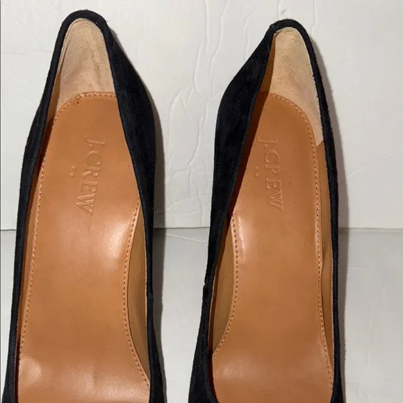 J. Crew Black Classic Suede Round Toe Block Heel Pumps Women’s Size 7.5 - Picture 4 of 6